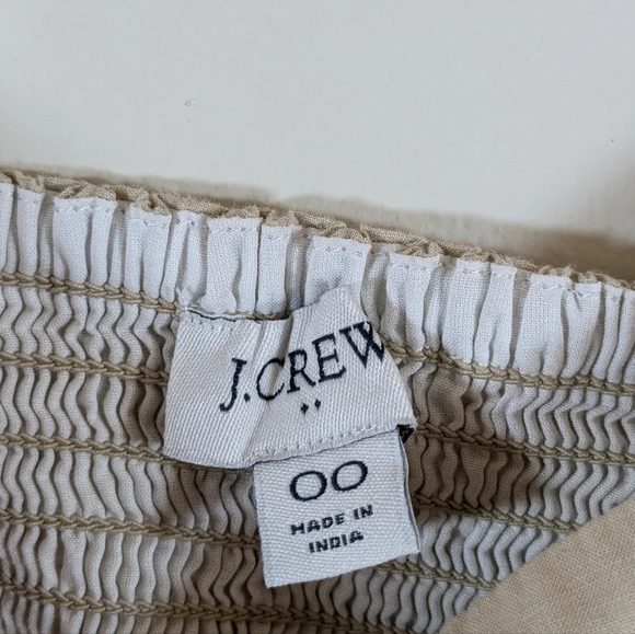 J Crew Factory square neck tiered sundress with pockets tan/white/black, size 00 - Picture 5 of 10